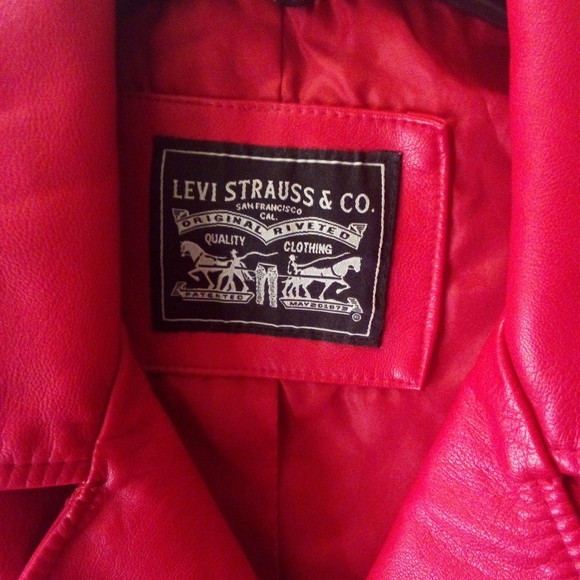 Levi's Strauss, Women's, Faux-Leather, Moto Jacket, Size M, Color Red - Picture 4 of 8